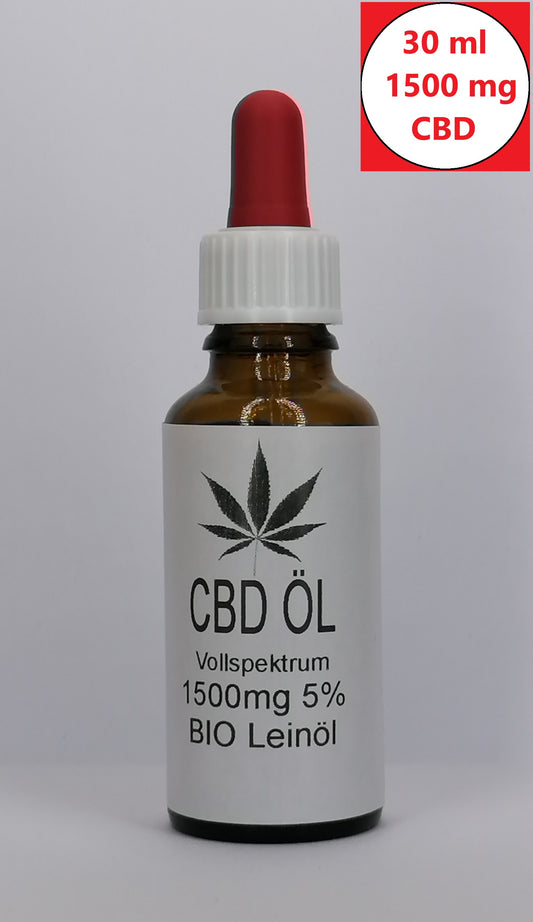 CBD BIO Lein Öl CBD Naturextrakt PREMIUM Öl 30ml