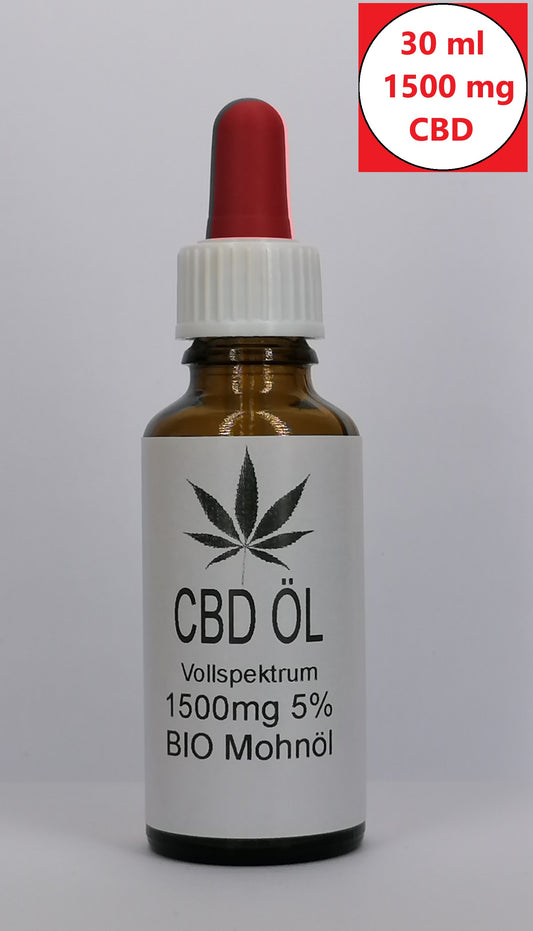 CBD BIO Mohn Öl CBD Naturextrakt PREMIUM Öl 30ml